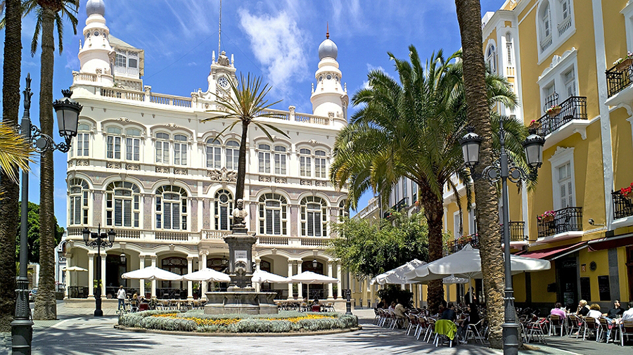 De hoofstad Las Palmas de Gran Canaria