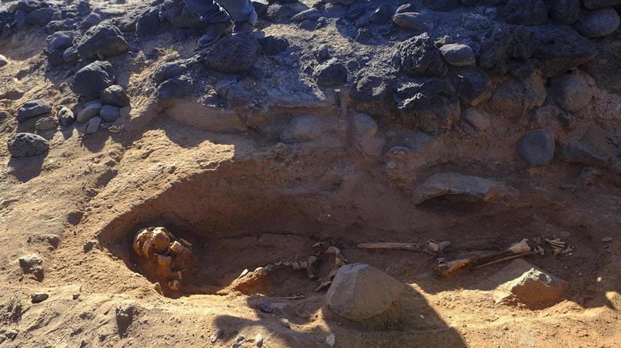 Verrassende skeletvondst op de archeologische vindplaats La Guancha in Gáldar