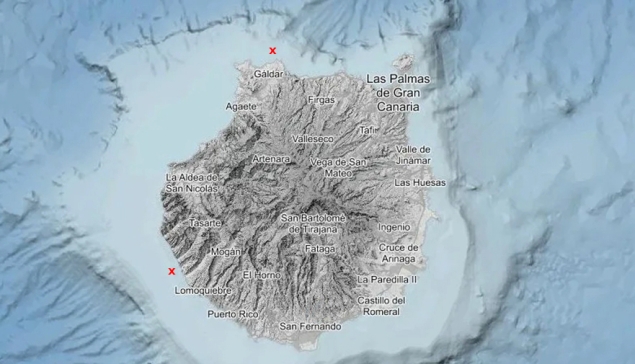 Gisteren waren er drie aardbevingen geregistreerd nabij Gran Canaria