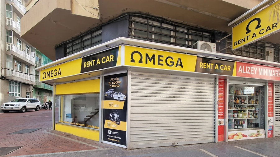 OMEGA RENT A CAR, J2 CARS & SECRET CARS in Playa del Inglés verzegeld