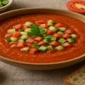Met warm weer is het heerlijk om Gazpacho te maken 