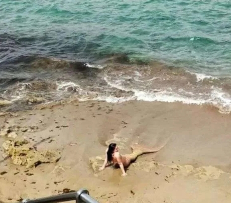 'Zeemeermin' gespot op strand van Gran Canaria