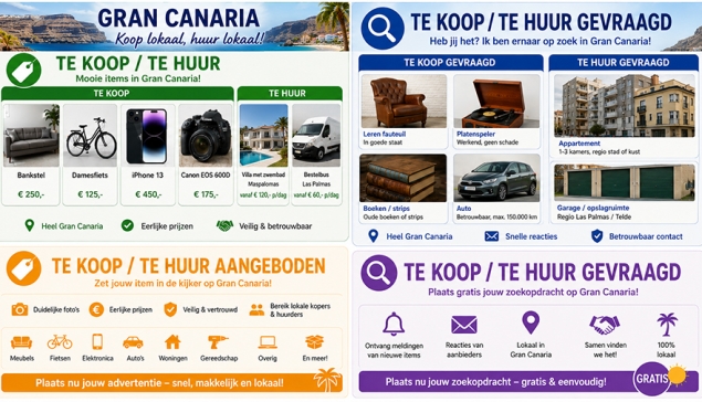 NIEUW: Dé advertentie plaats van en voor de Nederlandstalige gemeenschap op Gran Canaria